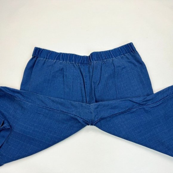J Jill‎ Indigo Tencel Twill Pants Women L EUC Elastic Waist Pockets Comfort Blue - Picture 6 of 12